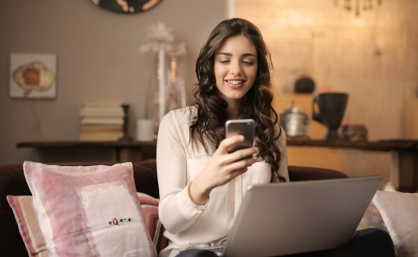 Woman looking at phone